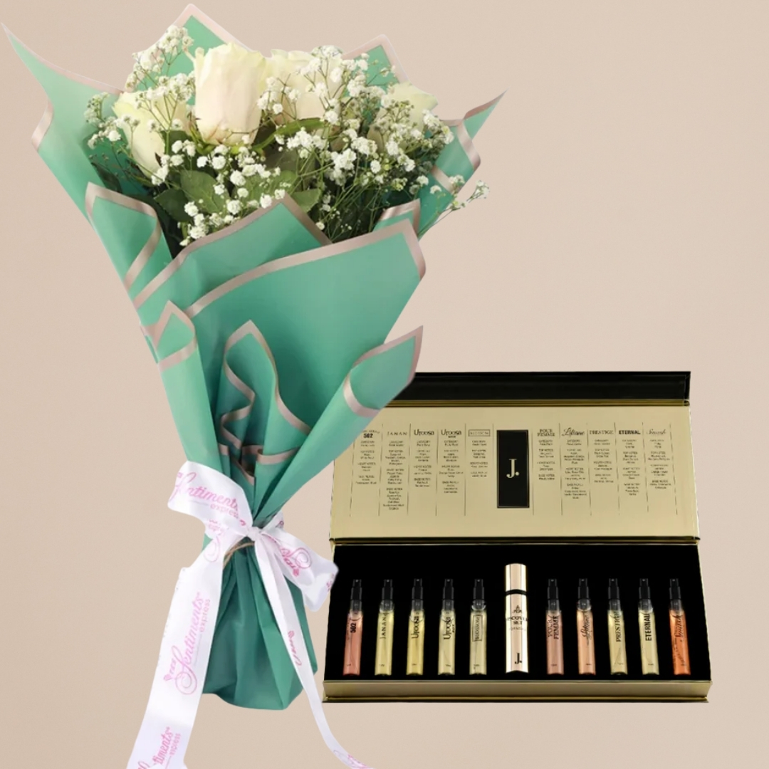 Discovery Set of Perfume for Him By J. With Elegance Bouquet - White Roses